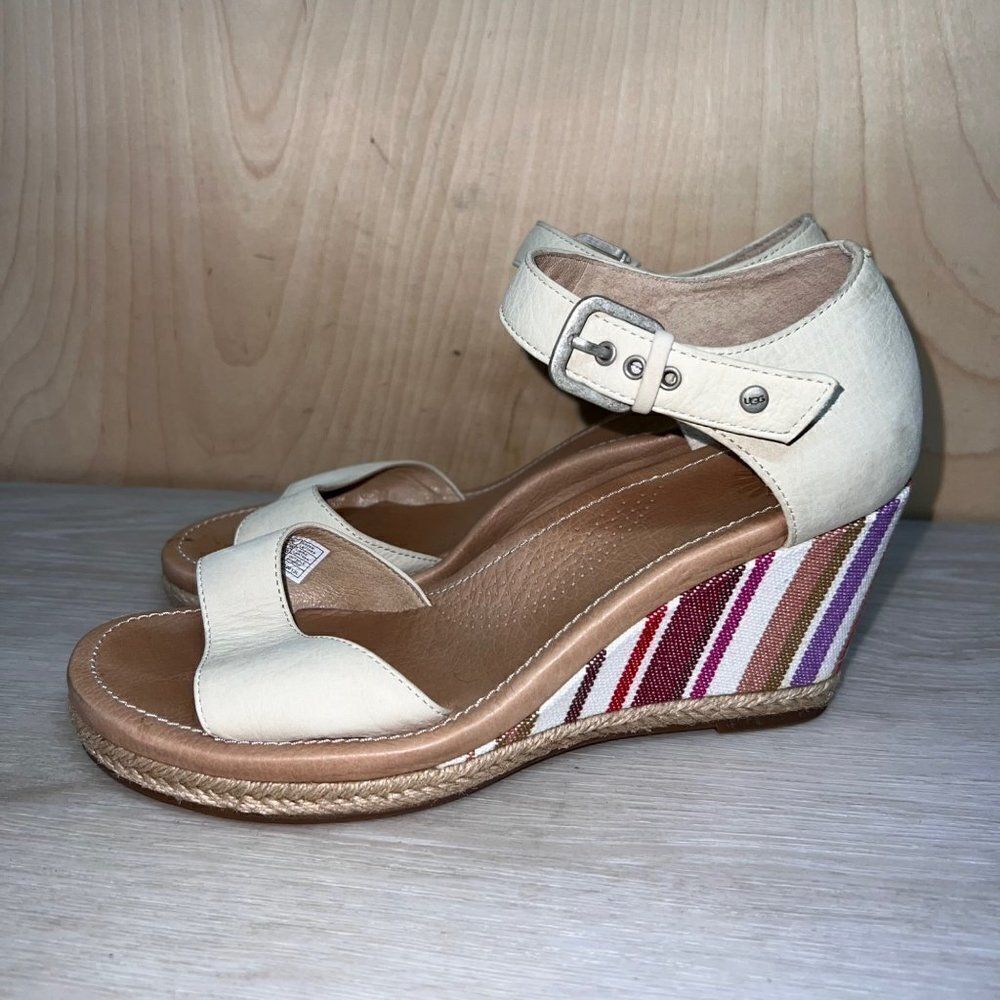 UGG‎ Australia Atasha Wedge Cream Nubuck 1003405 Women's 9